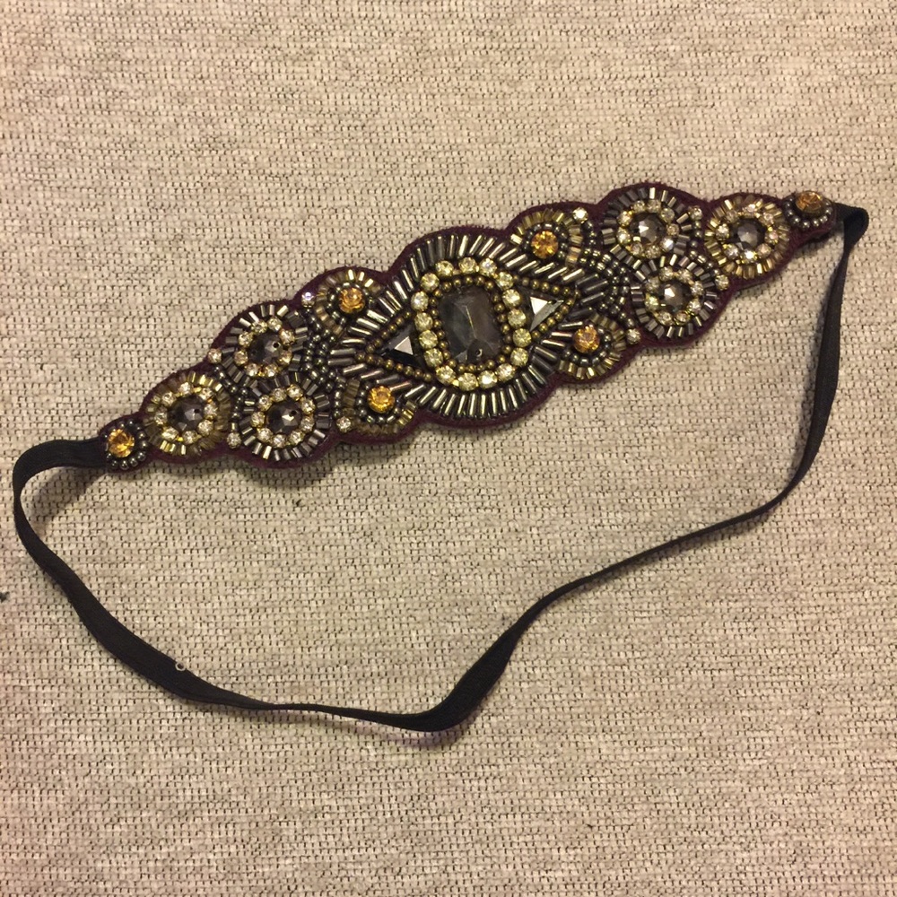 HANDMADE! Beaded Stretch Headband - Picture 3 of 3